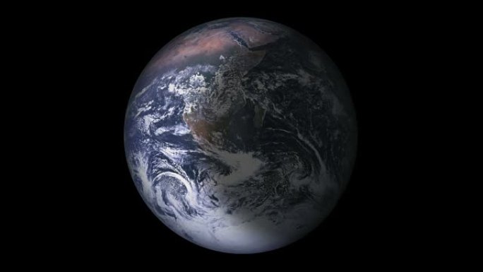 被圆形阴影覆盖和未覆盖的行星地球 (4k UHD)