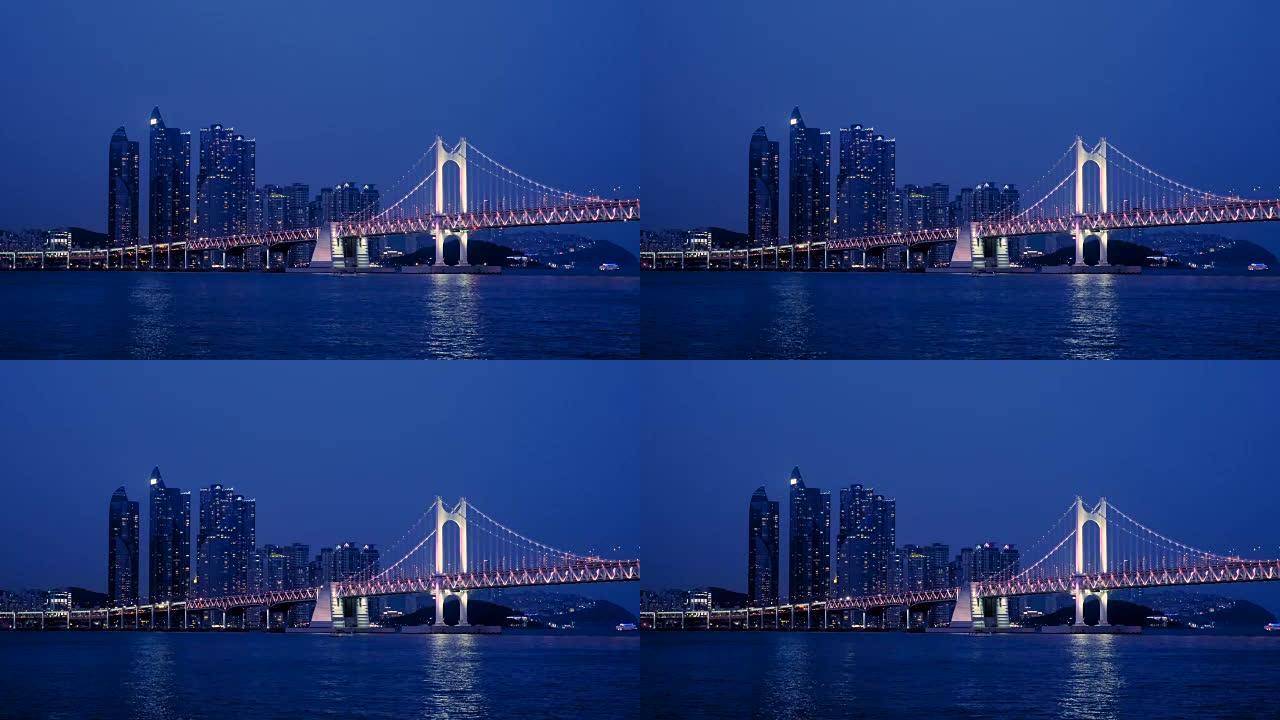 广安大桥。韩国釜山