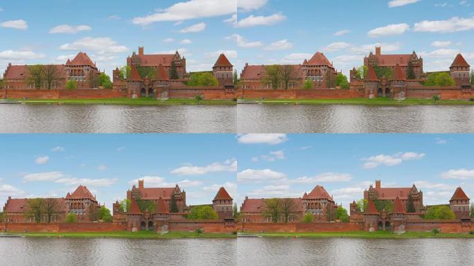 波兰马尔堡: MALBORK，Marienburg。城堡的延时全景。