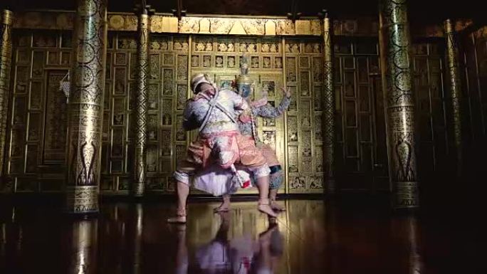 古老的寺庙-联合国教科文组织世界历史名城-古老的罗摩衍那芭蕾舞表演。史诗罗摩衍那传奇战争的意义。欢迎
