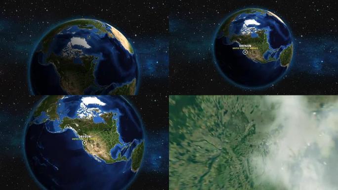 美国俄勒冈州地图-地球变焦