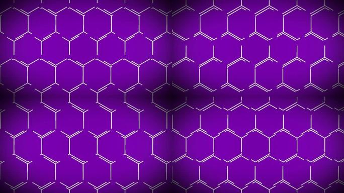 动画技术科幻六边形背景循环紫色
