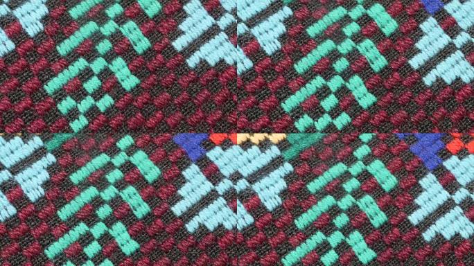 彩色波斯风格地毯古代手工制作塞尔维亚图案特写
