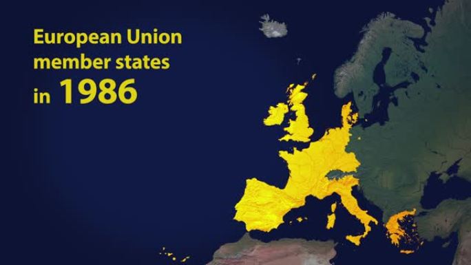 欧盟成员国分7个阶段，包括英国退欧与年份计数器