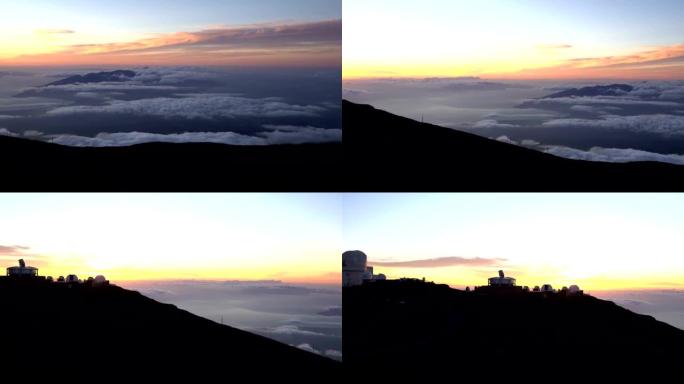 茂宜岛火山山上的灿烂日落