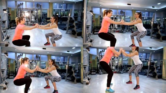 Girlfriends Working Out Together