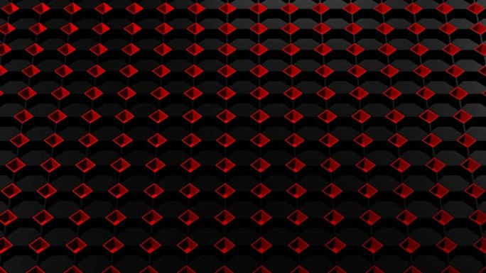 抽象背景-黑色八边形和红色正方形。