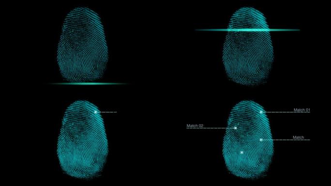4K数字指纹扫描匹配点