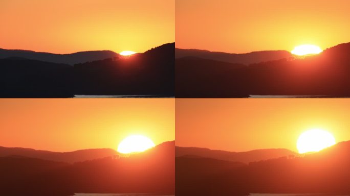 太阳从山里升起的延时画面