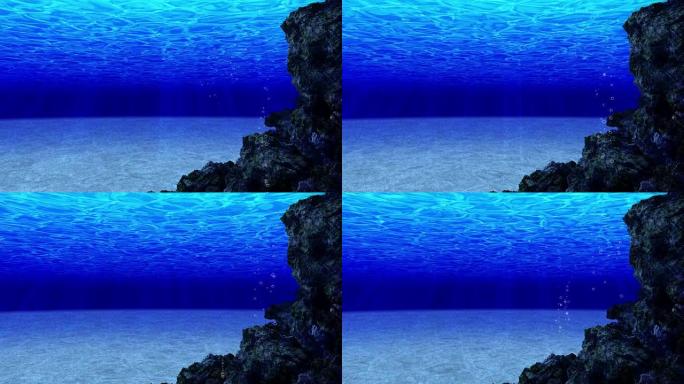 在海洋中潜水，海底潜水，循环动画，