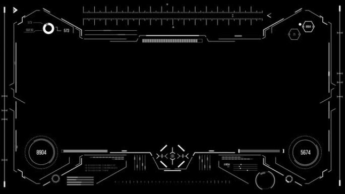 具有HUD和信息图形元素的未来派用户界面。