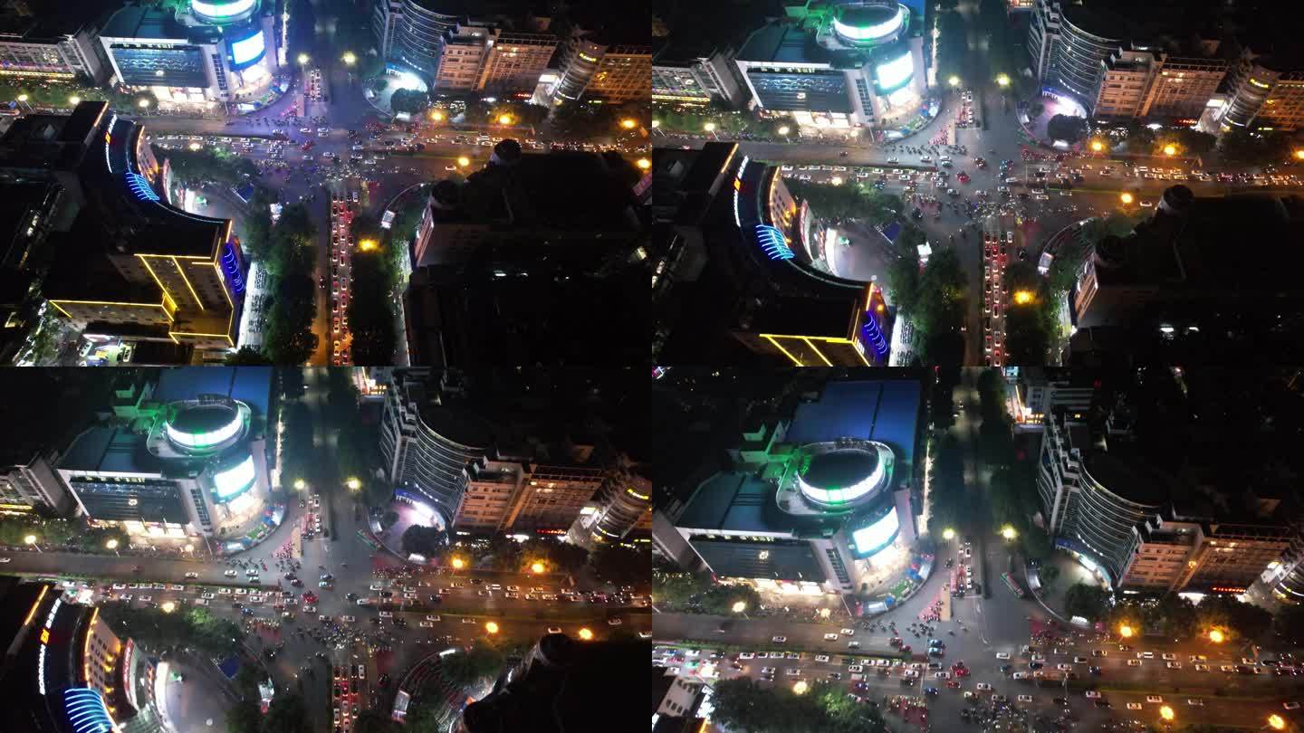 广西桂林城市夜景灯光交通航拍 (91)