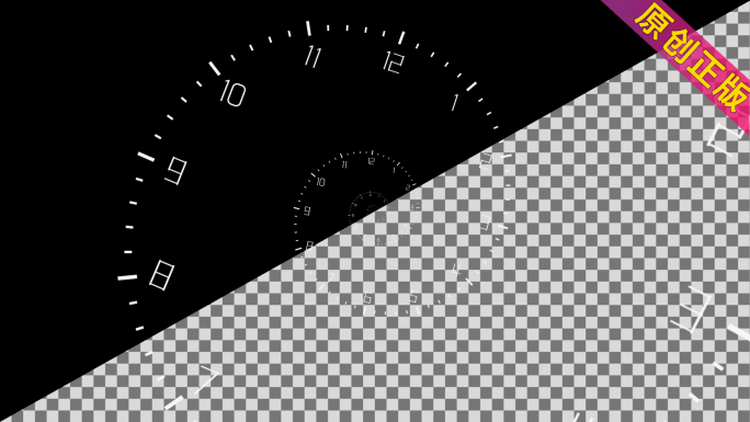 4K时钟钟表表盘穿梭螺旋冲屏循环动画透明