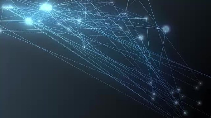 蓝色网络连接云抽象背景动画-新动态技术动态彩色视频素材