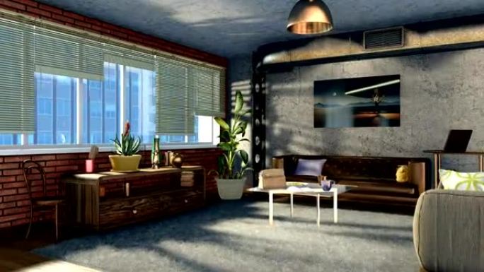 阁楼公寓中的现代设计客厅