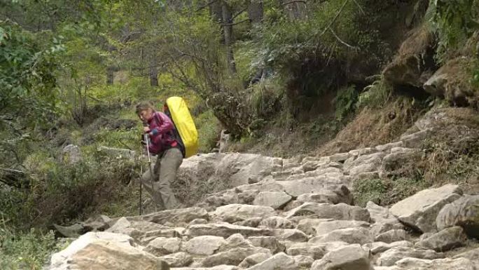 喜马拉雅山脉的游客