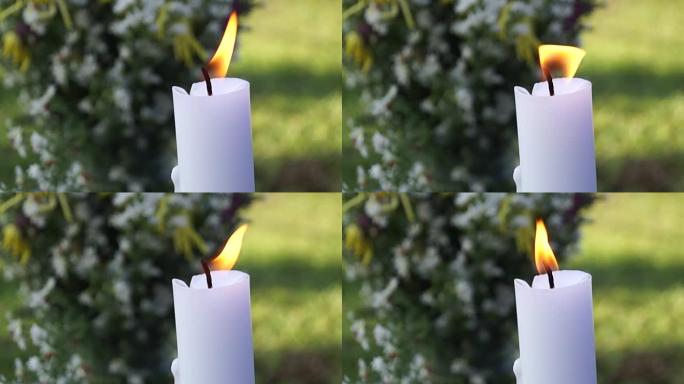 白色的蜡烛燃烧时会融化