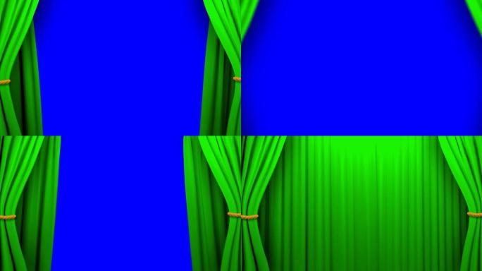 窗帘开闭舞台剧院电影院绿屏4K