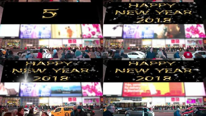 倒计时新年快乐纽约时代广场