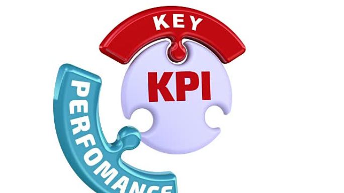 KPI (关键绩效指标)。拼图形式的复选标记