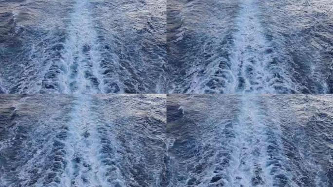 海水产生由船舶螺旋桨搅动的涟漪