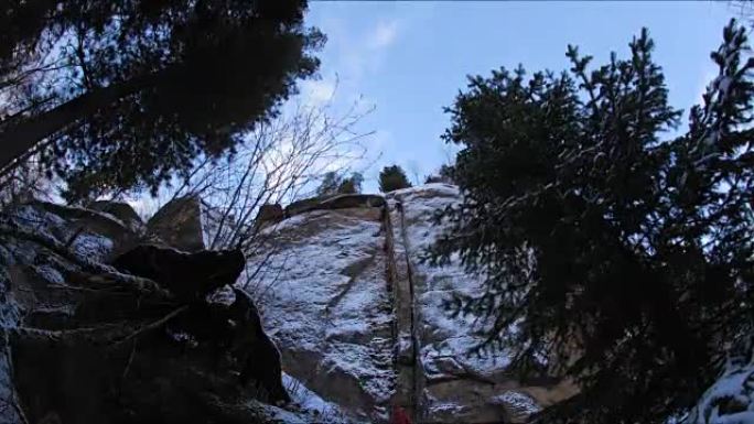 攀岩者。训练登山者。