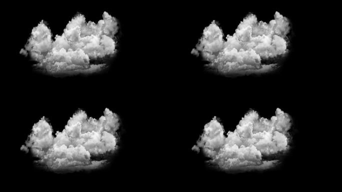 黑色背景alpha通道上的数字云的美丽动画