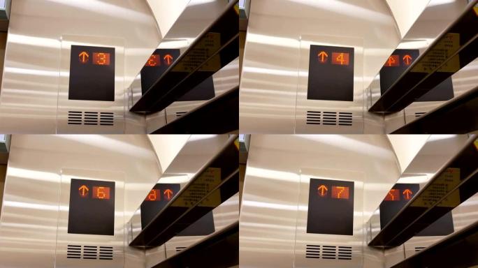 购物中心内一至八层乘电梯的人的运动
