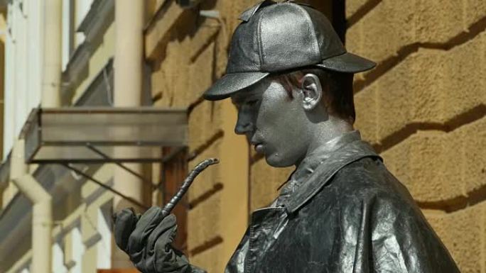 夏洛克·福尔摩斯活雕塑
