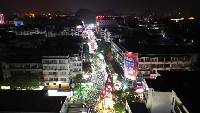 广西桂林城市夜景灯光交通航拍 (103)