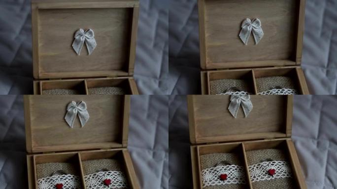 木制时尚结婚戒指盒