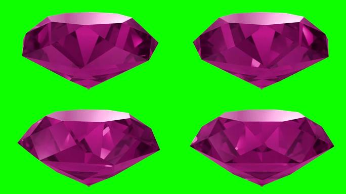 粉色红宝石钻石宝石旋转婚礼背景循环4K