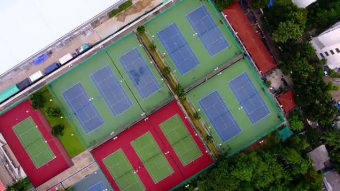 Rotating video of tennis courts from straight abov