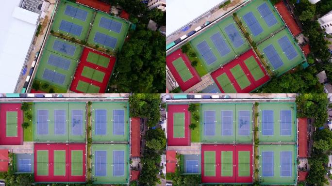 Rotating video of tennis courts from straight abov