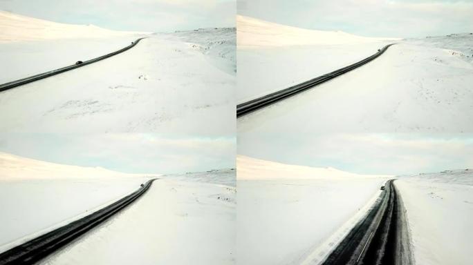 冰岛的蜿蜒道路