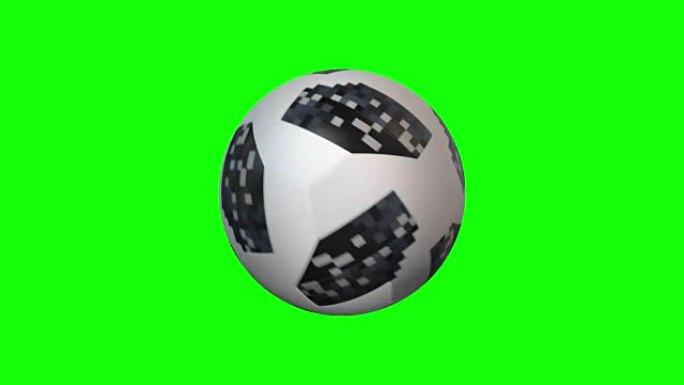 绿色屏幕上的3d渲染足球元素，循环