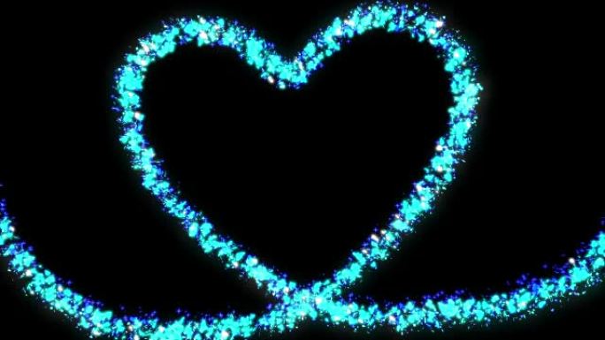 蓝色闪光一颗由星星和心组成的心