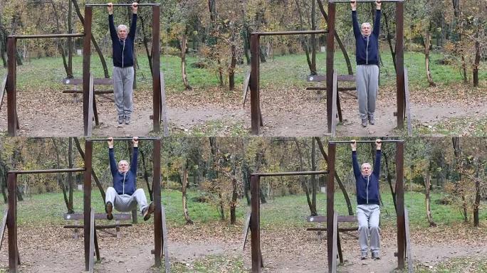 老年人在公园锻炼