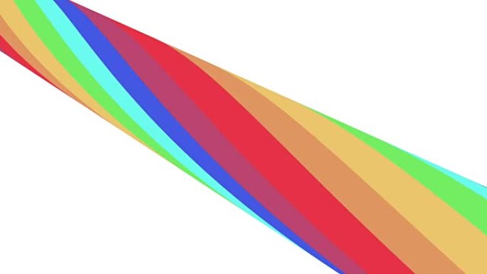 柔和的色彩平面3D管彩虹糖果无缝循环抽象形状动画对角背景新质量通用运动动态动画七彩快乐视频素材