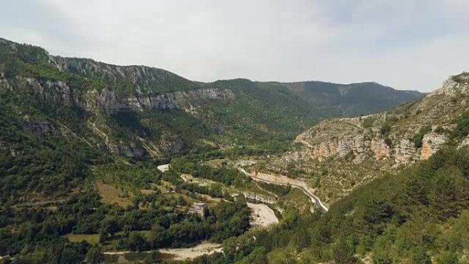 Precipice Rocks and Canyon Valley Aerial