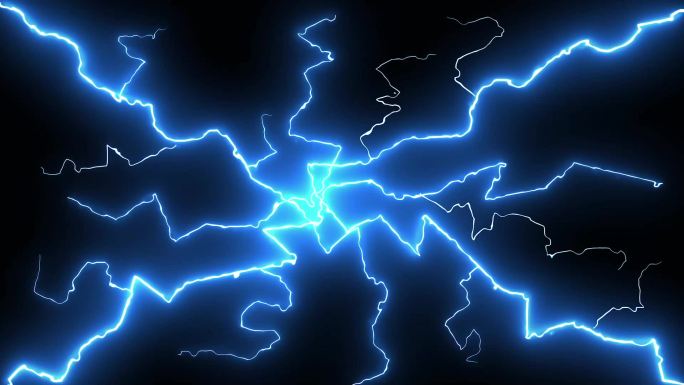 10组蓝色动感能量闪电特效元素