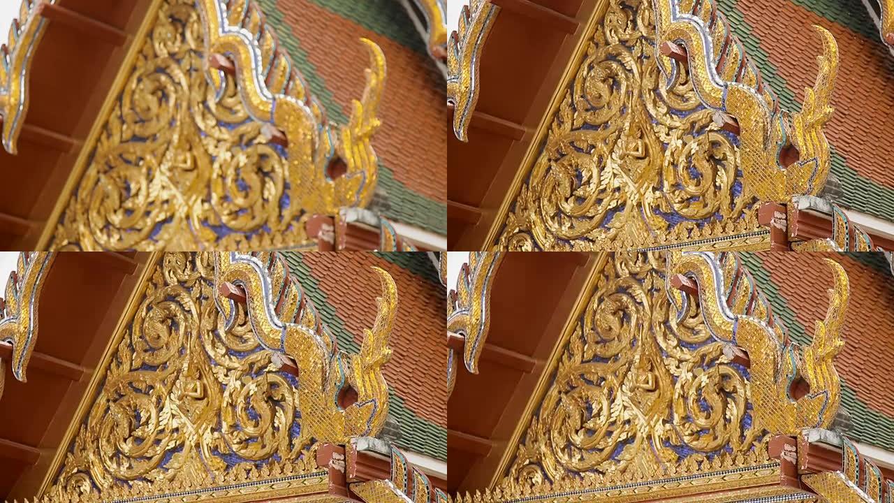 金色山Wat Saket Ratcha Wora Maha Wihan中的金色屋顶装饰。泰国曼谷