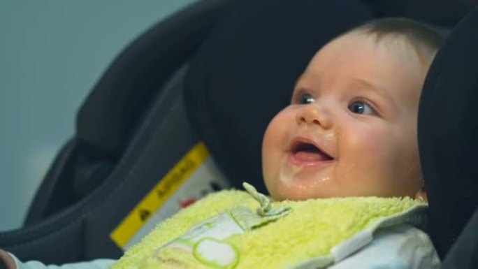 Smiling baby wants to play