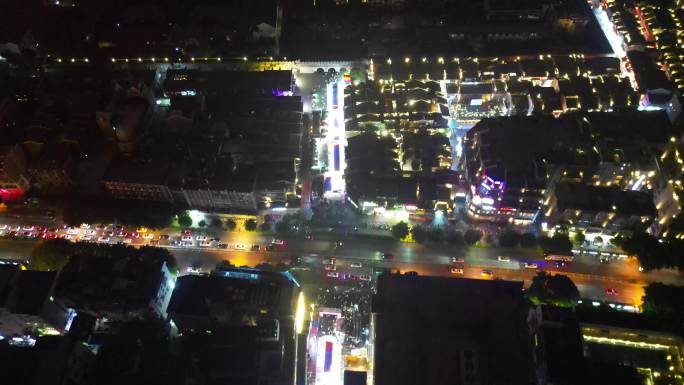 广西桂林城市夜景灯光交通航拍 (137)