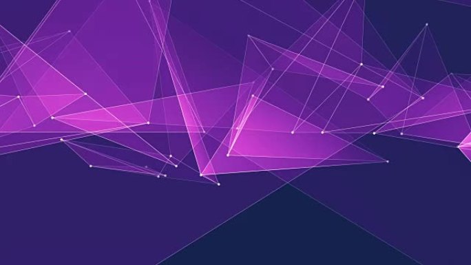 抽象紫色poligon网络连接云动画背景新质量动态技术运动彩色视频素材