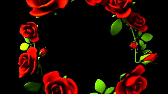 黑色文本空间上的红玫瑰框架