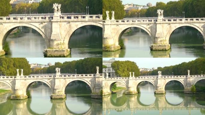 意大利罗马清水中桥的倒影
