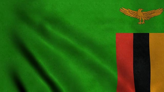 赞比亚4K无缝可循环旗帜
