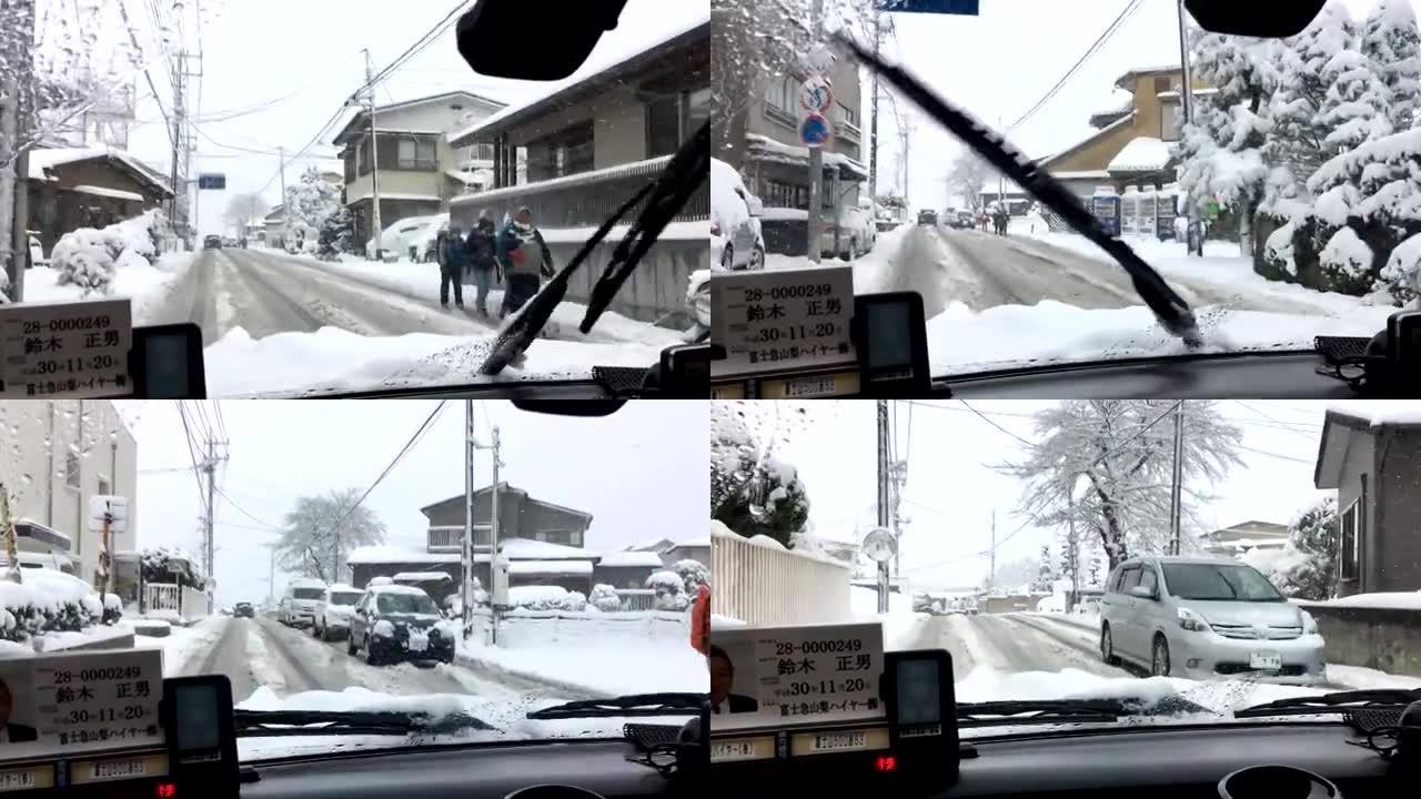 下雪路