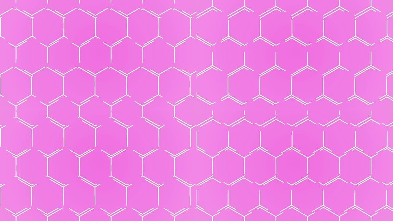 动画技术科幻六边形背景循环粉色
